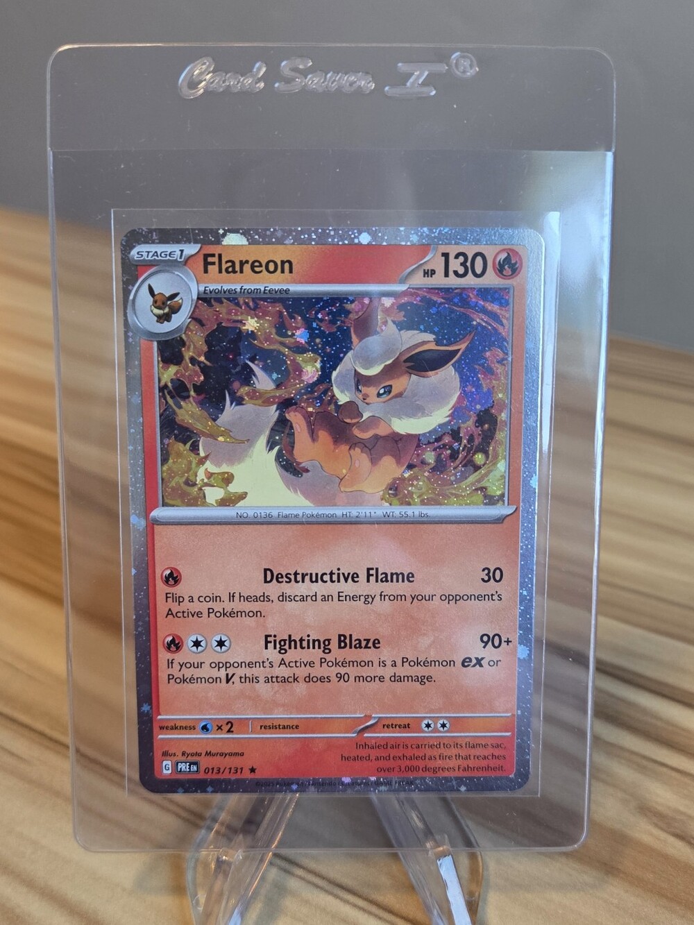 Flareon Cosmo Holo Pokemon Trading Card Prismatic Evolutions #013/131